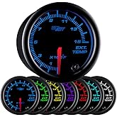 GlowShift Black 7 Color 1500 F Pyrometer EGT Gauge by GlowShift
