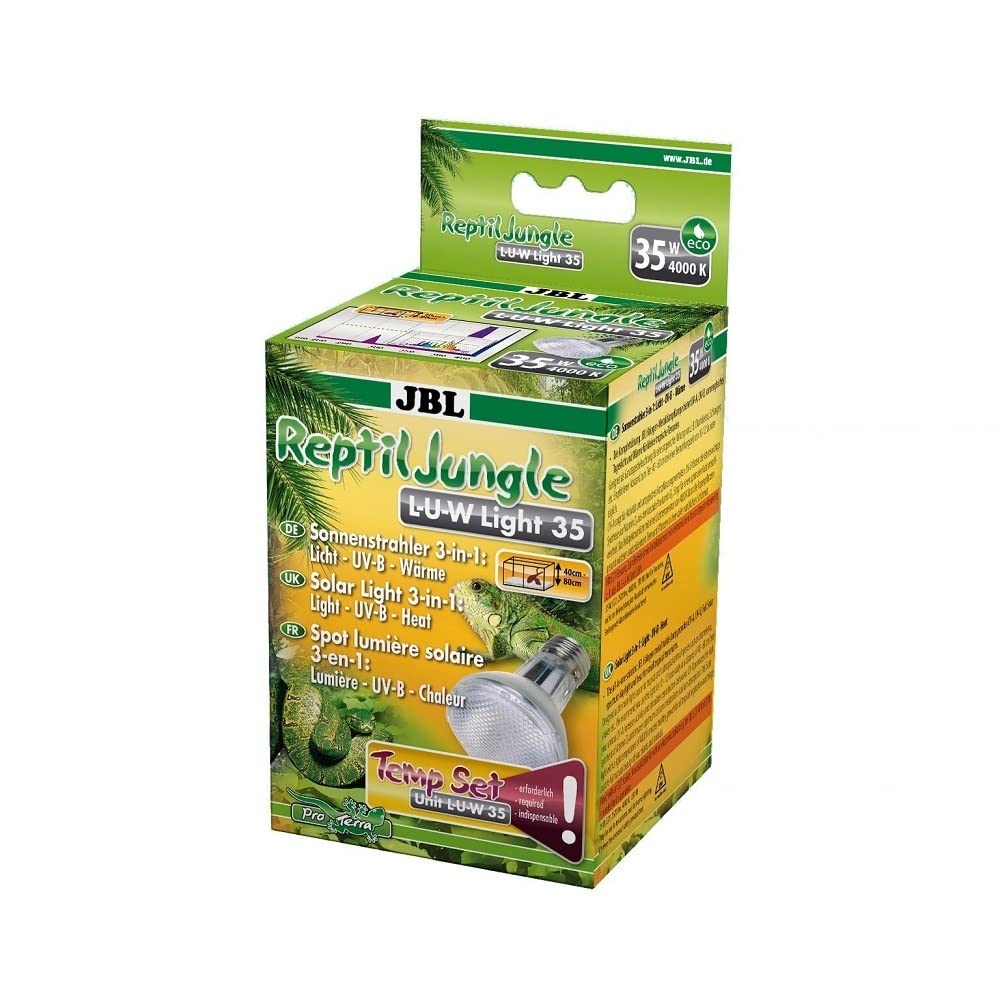 JBL ReptilJungle L-U-W Light alu 35 W, Wide-beam spotlight for rainforest terrariums