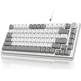 Attack Shark ajazz AK820 75% Mechanical Gaming Keyboard with Knob Hot Swappable Custom Gasket Mounted Keyboard USB-C Wired Wh
