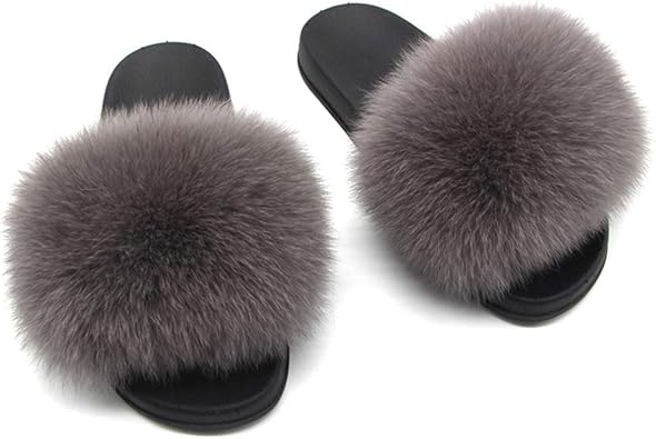 fur flip flops amazon