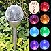 SOLAscape Set of 6 Crackle Glass Globe Color-Changing LED & White LED Solar Path Lights