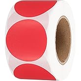 PATIKIL 1.5 Inch Round Thermal Label Stickers, 500Pcs Circle Direct Thermal Sticker Labels Self-Adhesive Thermal Printer Stickers for Business Classroom Office, Red