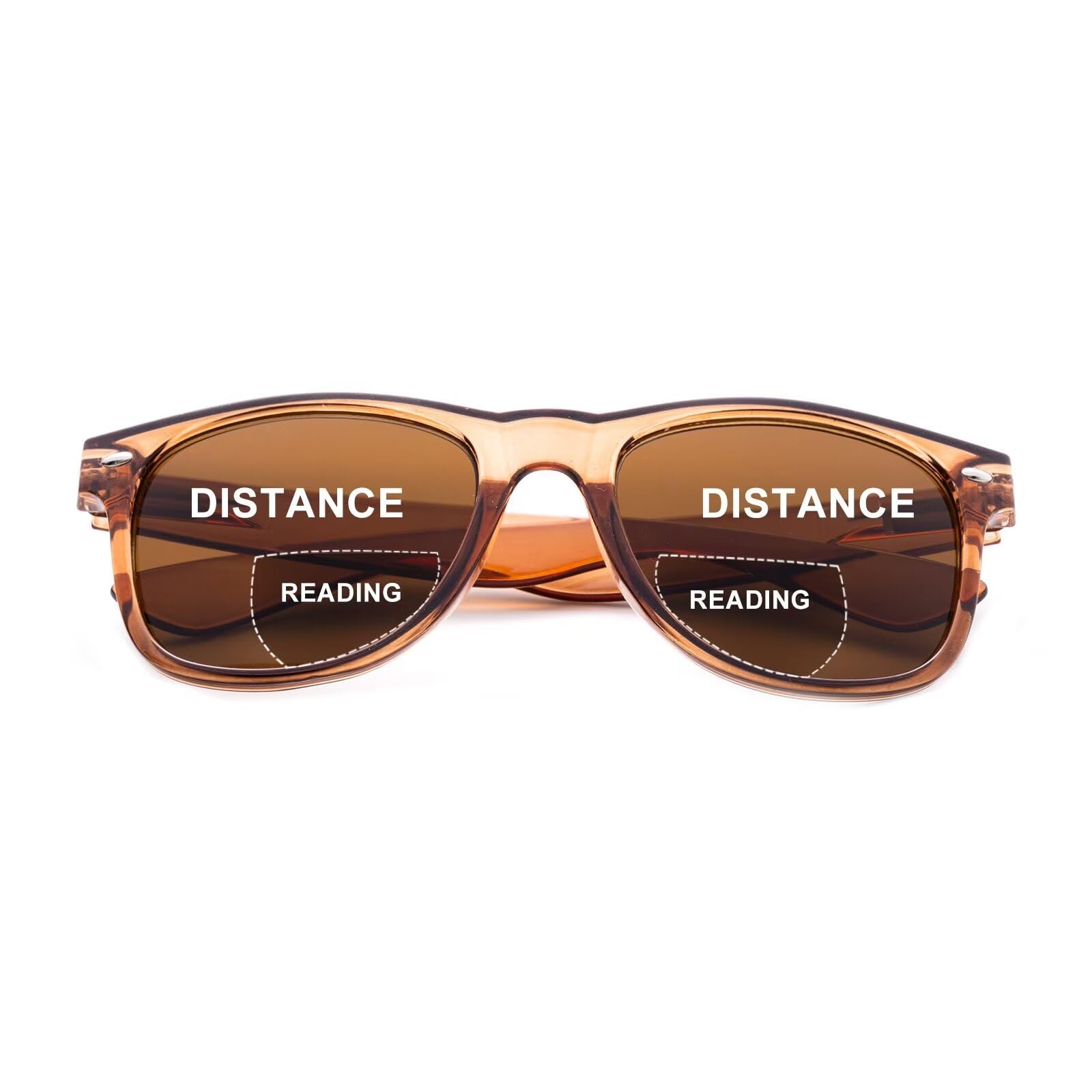 SKYWAY Bifocal Reading Sunglasses For Women Men, Fashion Classic Sun Readers With Spring Hinge UV400 Protection Brown,+1.0 — image 1