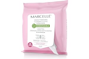 Marcelle Biodegradable and Recyclable Hydrating Makeup Cleansing Cloths, Dry Skin, Hypoallergenic, Fragrance-Free, Cruelty-Fr