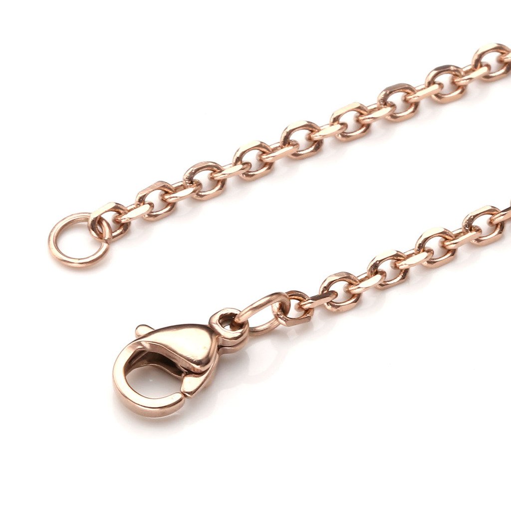 Zysta 2MM Polished Stainless Steel Mens Womens Anchor Rolo Cable Chain, Oval Link Lobster Clasp Necklace 24\