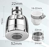 Vinabo 360° Swivel Faucet Aerator 2 Modes Silver Water-Saving Filter view 5
