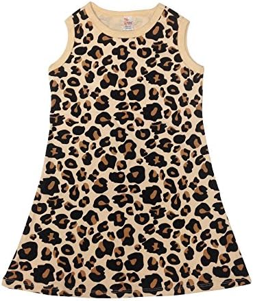 The Laughing Giraffe Toddler Little Girls Cotton Summer Sleeveless Dress Leopard Print 4/5T