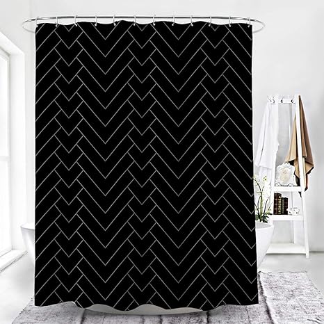 Amazon シャワーカーテン 180 X 180cm 防水 浴室カーテン 北欧 アイデアグッズ リング付属 取付簡単 風呂カーテン 目隠し ユニットバス プライバシー保護 D シャワーカーテン ホーム キッチン オンライン通販