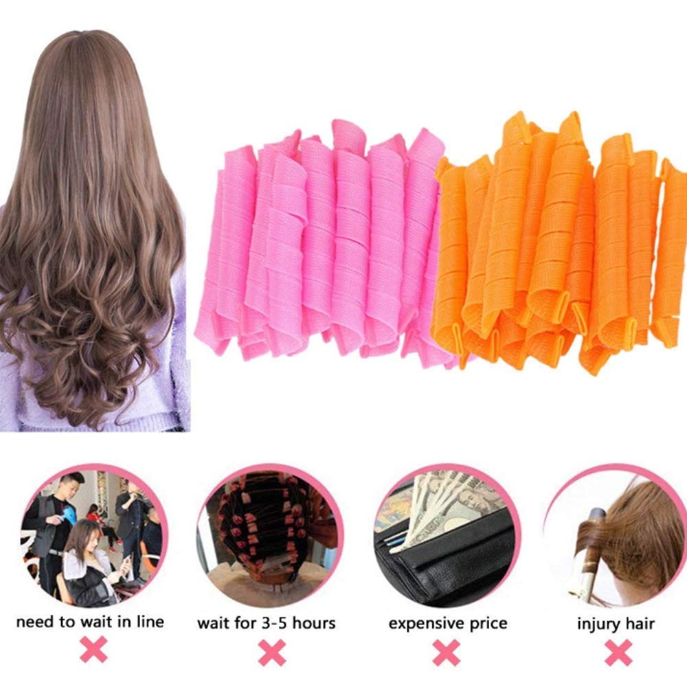 31 Pieces Hair Curlers，Spiral Curls Styling Kit，Heatless Hair Rollers，No Heat Wave Hair Curlers with Styling Hooks & liner wig cap for Most Kinds of Hairstyles (45cm) : Beauty