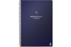 Rocketbook Fusion Smart Reusable Notebook - Calendar, To-Do Lists, and Note Template Pages with 1 Pilot Frixion Pen and 1 Mic