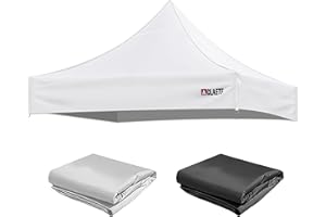 CLAETF 10x10 Canopy Replacement Top for Pop Up Canopy Tent - 4 Drainage Holes，10x10ft Canopy top Suitable for Most of The Standard Canopy(top only, White)