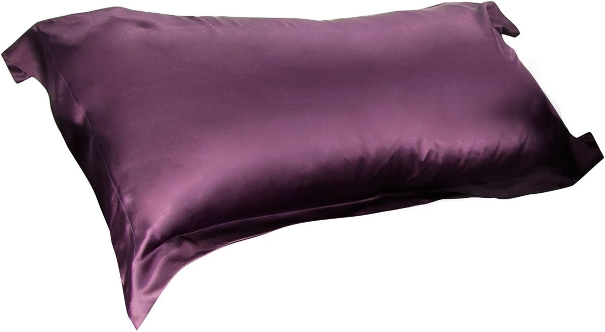 Aus Vio BM12100 Silk Pillow Case,Queen, Iris,2pcs /Set