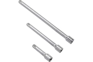DAKCOS 3 Pieces 3/8 Inch Drive Socket Extension Set Includes 3 6 10 Inch Extensions Premium Chrome Vanadium Steel with Mirror Finish