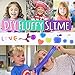 SLOUEASY - 4 Pack Crystal Galaxy Slime with Fruit Pack Easter Egg Slime,Glitter Putty Fluffy Toy, Scented Stress Relief Sludge Clear Clay Mud Jumbo Slime Easter Basket Stuffers Craft Supplies,Beading