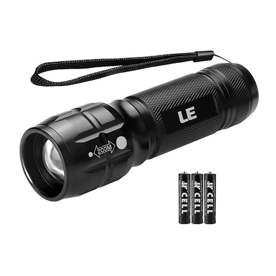 LE Zoombar Superhelle CREE LED Taschenlampe, inklusive 3 AAA Batterie, LED Handlampe, LED Camping Handlampe, Mit einstellbare