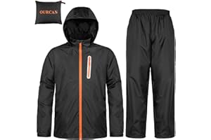 Ourcan Rain Suits for Man Women Waterproof Lightweight Rain Gear Rain Coats Breathable Jacket Pants for Golf, Fishing,Hiking