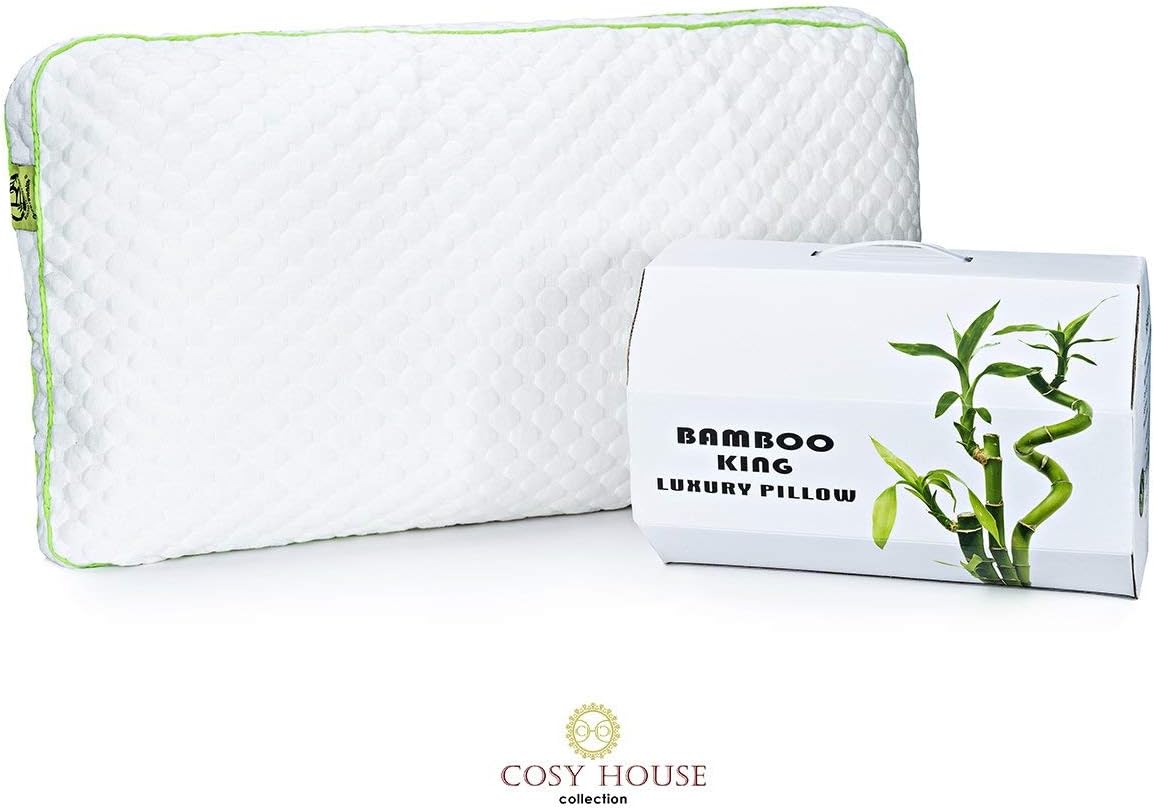 Best Premium Memory Foam Pillow with Bamboo PillowCase by Dr. Abramson- For Lovers of Firm Pillows-60% Polyester & 40% Rayon Temperature Regulated Cover- Hypoallergenic and Dust Mite Resistant (King)
