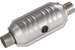 Feoie 3 Inch Catalytic Converter Universal 3" Inlet/Outle with Heat Shield and O2 Port