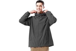 CAMELSPORTS Men Waterproof Softshell Jacket Windbreaker Hooded lightweight Rain Coat for Outdoor Hiking