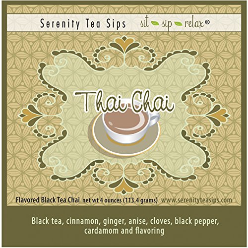 Serenity Tea Sips Thai Chai - 4 oz. black tea based chai with cinnamon, ginger, anise, cloves, black pepper and cardamom