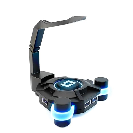 Lioncast MB10 Maus Bungee mit USB-Hub und Blue Light-Technologie (4x USB 2.0) Schwarz