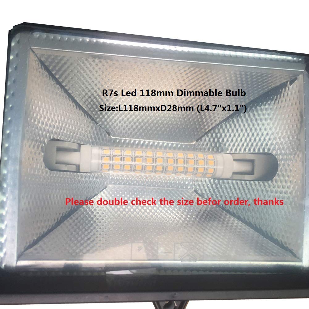 R7s Led 78mm Dimmable Bulb 3 Inch J 78 10W 120v 1000lm FloodLight Floor Standing Light J Type Led Bulb Replacement Tungsten Halogen 80w 100w Spotlight Soft Light (1 Pack, 6000k Daylight)