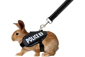 Vehomy Rabbit Harness with Leash for Bunny Rabbits Cats Small Animals (Black)