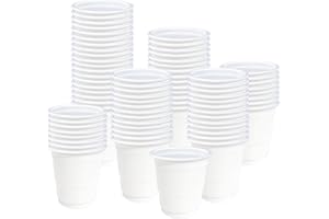 MUNILAIL 100 Pack 2 oz Plastic Shot Cups Disposable Shot Glasses White Shot Cups for Party Wedding Wine Beer Shooting Games Mini Shot Cups