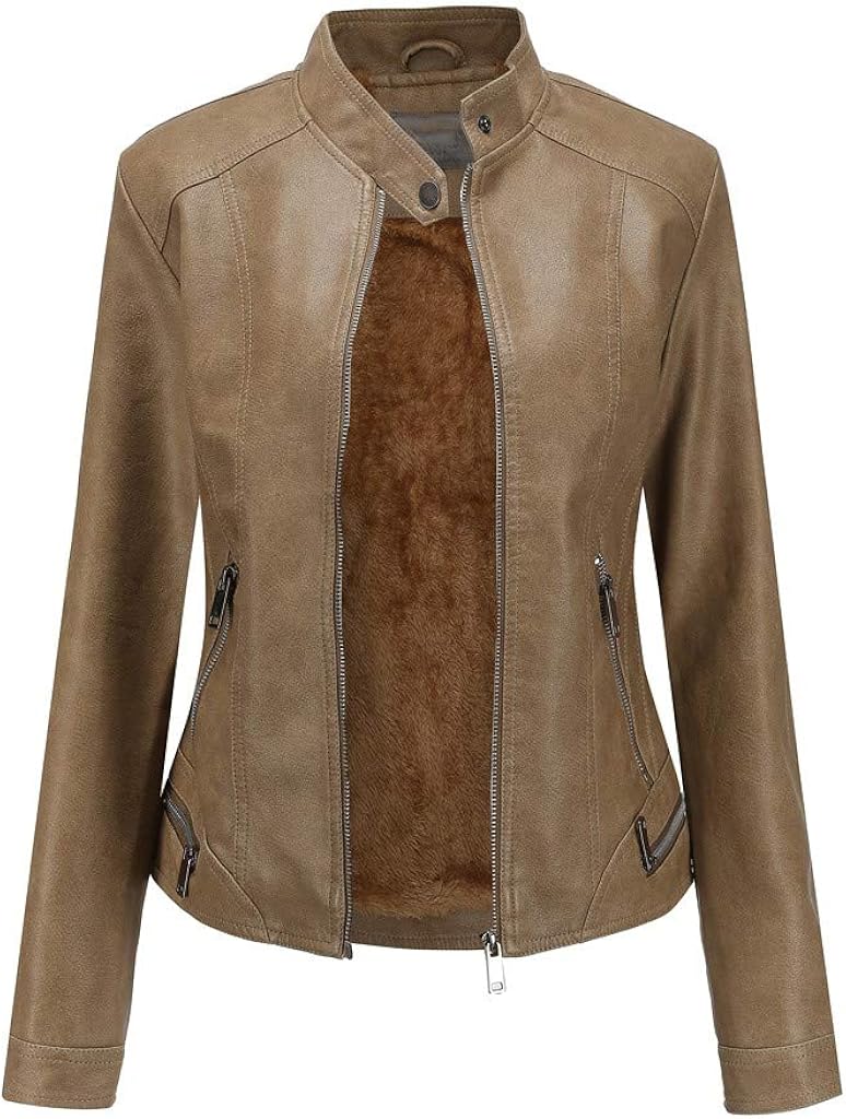 Goddessvan 2019 Women Short Coat Leather Jacket Parka Zipper Tops Overcoat Outwear Motorcycle Jacket