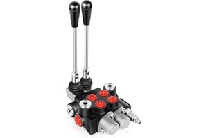 GYZJ Hydraulic Flow Control Valve 2 Spool 21 GPM G Ports Adjustable Relief Lever Handle Double Acting Parallel Center Tractor Loader W/Joystick Small Tractors/Tanks Loaders Log Splitters 3600 PSI