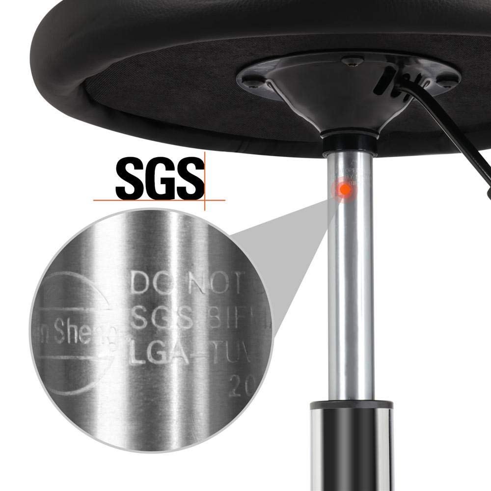 Yaheetech Height Adjustable Rolling Swivel Salon Stool Chair Hydraulic Ergonomic with Backrest Wheels for Tattoo Massage Facial Spa Manicure Dentist Clinic,Black: Beauty