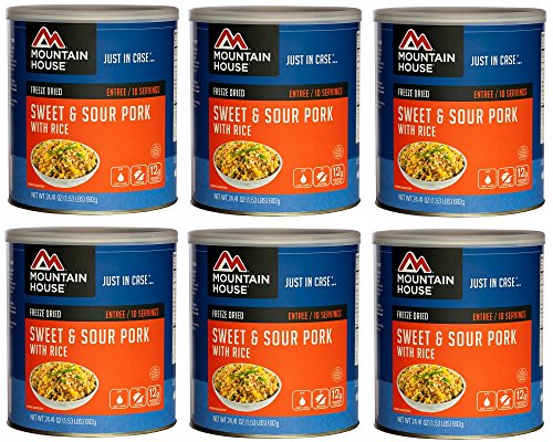 Mountain House Sweet & Sour Pork with Rice #10 Can Freeze Dried Food - 6 Cans Per Case