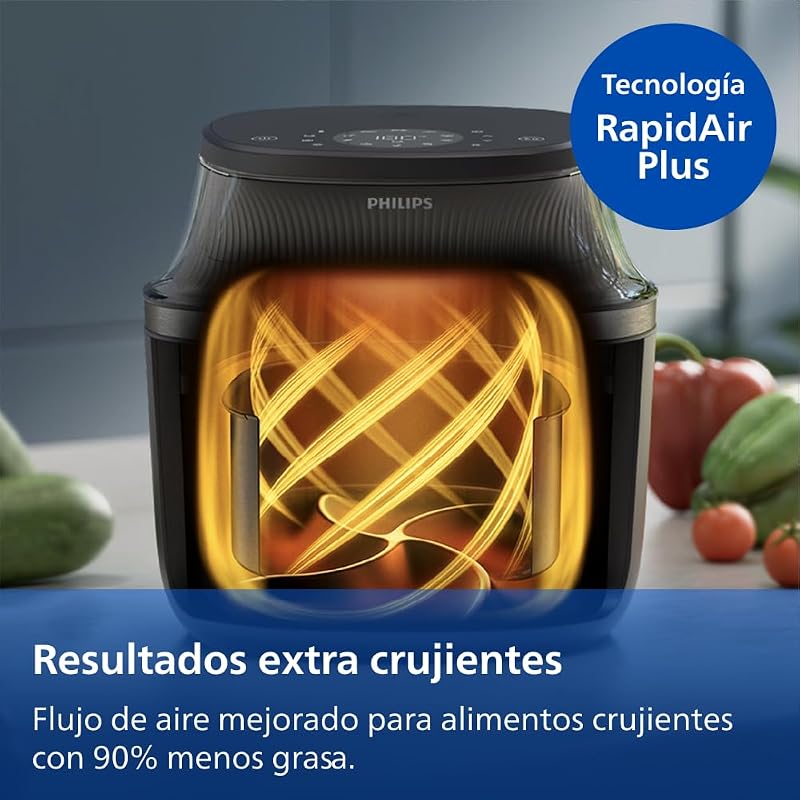 3000 Airfryer - Freidora de Aire 6,2L, 16 en 1, Táctil, Negro