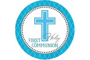 Blue Cross First Holy Communion Stickers – Religious Labels for Boy Eucharist Celebration Party Favors, Gift Bags, Envelope S