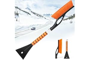UMUACCAN 27" Snow Brush and Ice Scrapers for Car Windshield, Car Accessories for Men Detachable Snow Scrapers with Ergonomic Foam Grip for Cars, Trucks, SUVs