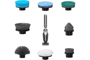 Leebein YMG-818/820 Electric Spin Scrubber Replacement Brush Heads, 8pcs Extra Brush Accessories Kit for YMG-818/820 Cordless Cleaning Brush Only - Scrubber Not Included (YMG-Black Brush Heads)