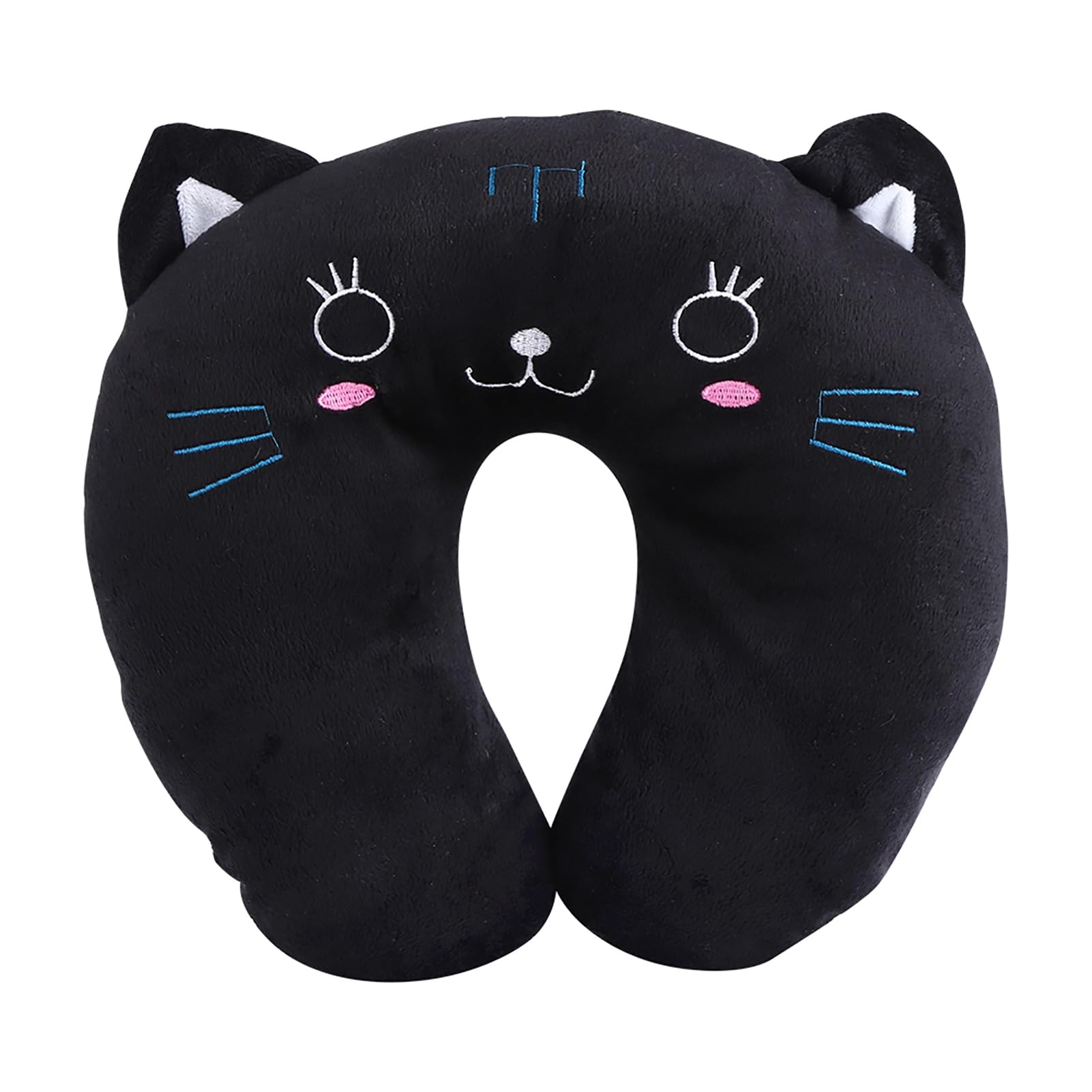 Photo 1 of Travel Pillow U-Shaped Elasticity Travel Pillow, Neck Pillow Car Seat For Traveling, Headrest Airplane Pillow, Cute Animal Airplane pillow, Soft Memory Foam Neck Pillow for Adults, Children(Black cat)