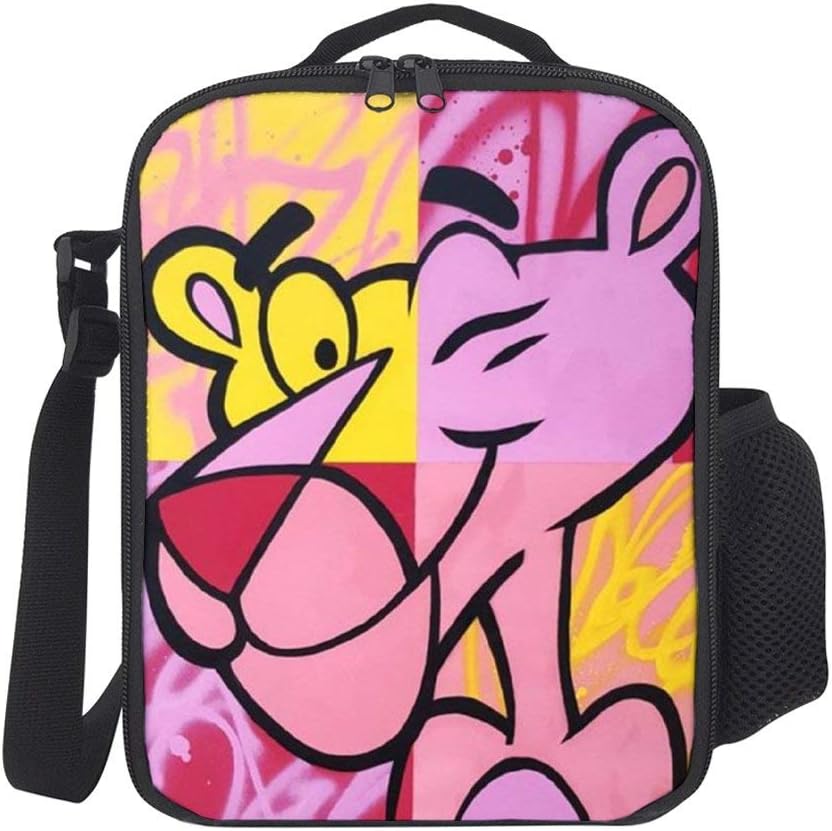 Pink Panther Lunch Bag Portable Thermal Insulation Cold Lunch Tote for