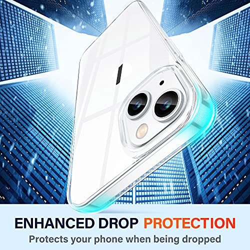 Vakoo Crystal Clear Kompatibel für iPhone 13 Hülle 2021, Militärschutz Stoßfeste Kratzfeste Schutzhülle Transparent Case Dünne Handyhülle (6,1 Zoll) - Durchsichtig