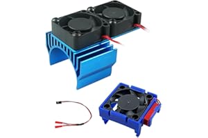 NAHNTAIPY VXL-3s ESC Cooling Fan and Motor Dual Fan Compatible with Traxxas Slash 4x4 Stampede 4x4 Rustler 4x4, Blue
