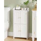 BEWISHOME Small White Floor Cabinet