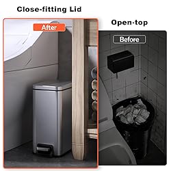 Veelesa Slim Bathroom Trash Can with Lid Soft