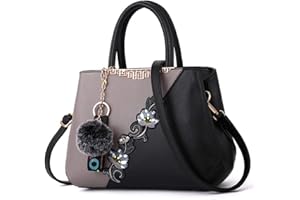ELDA Purses and Handbags for Women Embroidery Top Handle Satchel Fashion Ladies Shoulder Bag Tote Purse Messenger Bags