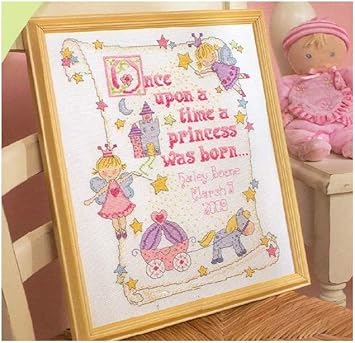 Certificat De Bebe De Fille Point De Croix De Coton 144 X 184 Points 36 X 43 Cm Point De Croix Amazon Fr Jeux Et Jouets