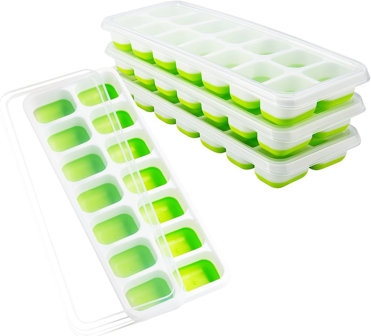 Durable and Dishwasher Safe Ice Cube Trays BPA Free Silicone EasyRelease and Flexible 14Ice