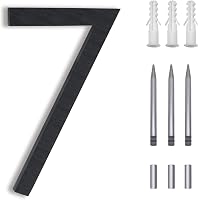 7 Inch Floating House Numbers – Modern Black Metal Address Plaques, Rust-Proof Zinc Alloy, Easy To Install (Number 2)