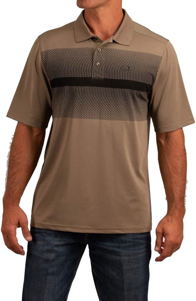 Cinch Short Sleeve Arenaflex Polo MTK1833002 Brown XL at Amazon Menâs Clothing store