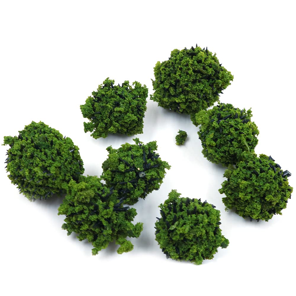 Tiardey 40 Pcs Bush Trees Miniature Vegetation Groups Shrubs Railway Artificial Grass for Model Train Sand Table Gaming Terrain