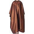 Iusmnur Barber Cape, Professional Hair Salon Cape with Adjustable Metal Clip, Shampoo Hair Cutting Cape for Barbers and Stylists - 55 x 63 inches (Brown)