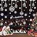 OCATO 275 Pcs Christmas Window Clings Static Snowflakes Window Clings Decals Stickers Christmas Window Decorations Indoor Merry Christmas Winter Wonderland Decorations Ornaments Party Supplies